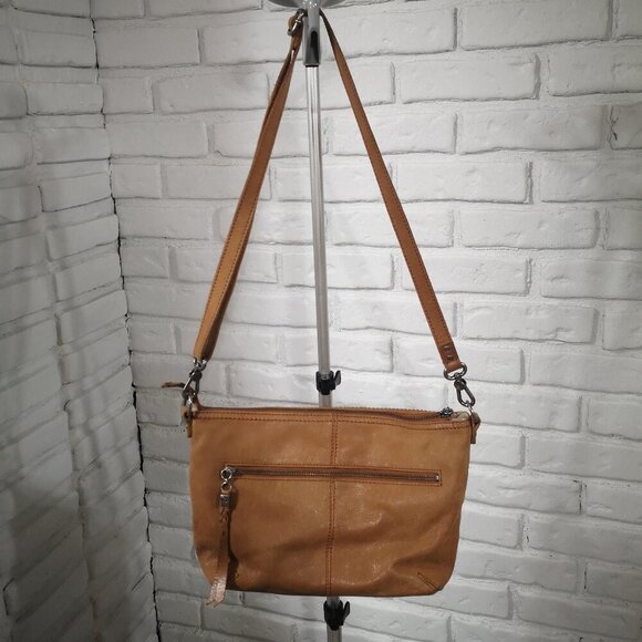 The Sak Ladies Dark Tan & Beige Glitter Genuine Leather Handbag or Crossbody - Picture 5 of 11